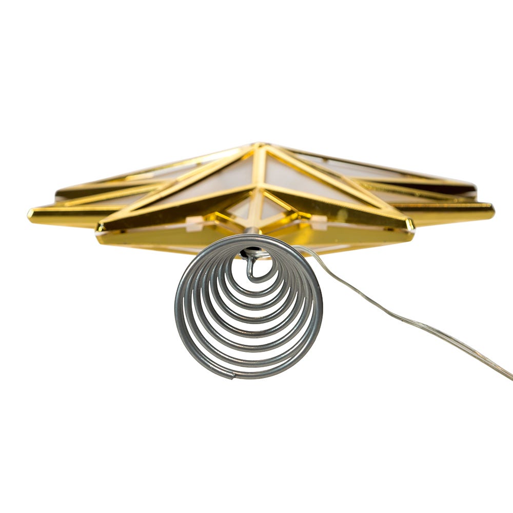 Kurt Adler 15-Inch 10-Point Warm White LED Gold Star Tree Topper